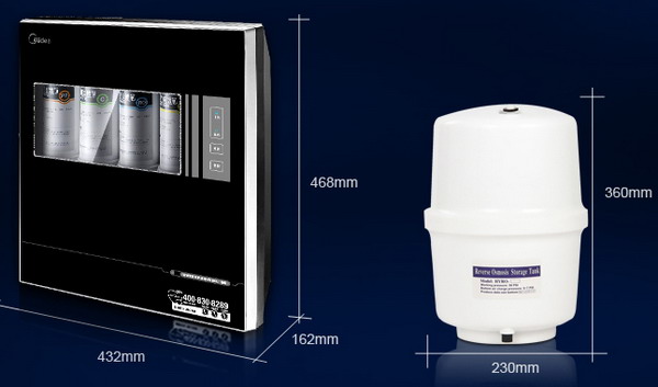 美的MRO102C-4简约版反渗透净水器外观图